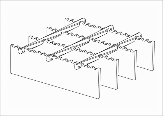 중국 옥외 층계 보행을 위한 아연 코팅 용접에 의하여 톱니 모양으로 하는 강철 격자판 협력 업체