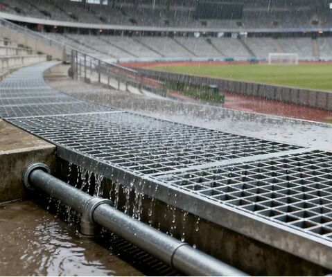 산업용으로 사용가능한 모양과 높은 부하 운반 능력을 갖춘 핫 디프 진열제철 그레이팅
