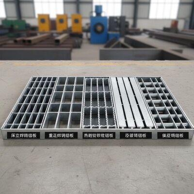 Press-Locked Steel Grating with Hot Dip Galvanized Serrated Surface for Heavy Duty Applications